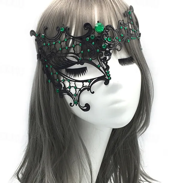 Halloween Venetian Mask Columbina Carnival Mask Half Face Carnival Mardi Gras Party Masquerade Carnival of Venice Easy Halloween Costumes Dress Up