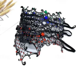 Halloween Venetian Mask Columbina Carnival Mask Half Face Carnival Mardi Gras Party Masquerade Carnival of Venice Easy Halloween Costumes Dress Up