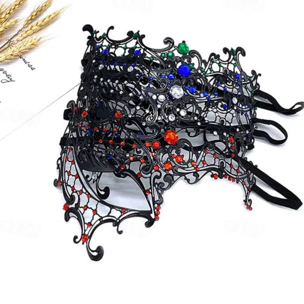 Halloween Venetian Mask Columbina Carnival Mask Half Face Carnival Mardi Gras Party Masquerade Carnival of Venice Easy Halloween Costumes Dress Up