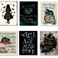 Halloween Wall Art Canvas Alice Wonderland Prints and Posters Abstract Portrait Pictures Decorative Fabric Painting For Living Room Pictures No Frame