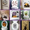Halloween Wall Stickers, Pumpkin Holiday Decoration Background Wall Bathroom Toilet Stickers