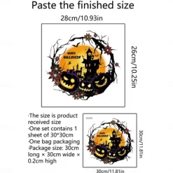 Halloween Wall Stickers, Pumpkin Holiday Decoration Background Wall Bathroom Toilet Stickers