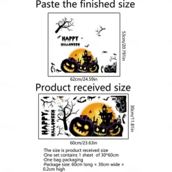 Halloween Wall Stickers, Pumpkin Holiday Decoration Background Wall Bathroom Toilet Stickers
