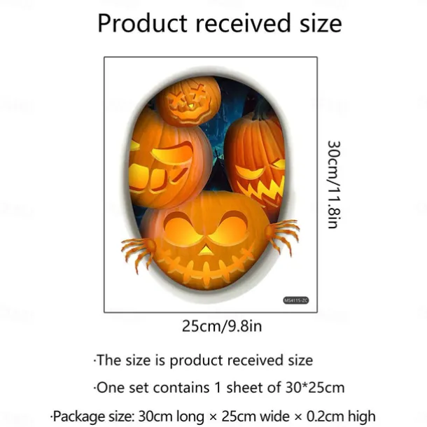 Halloween Wall Stickers, Pumpkin Holiday Decoration Background Wall Bathroom Toilet Stickers