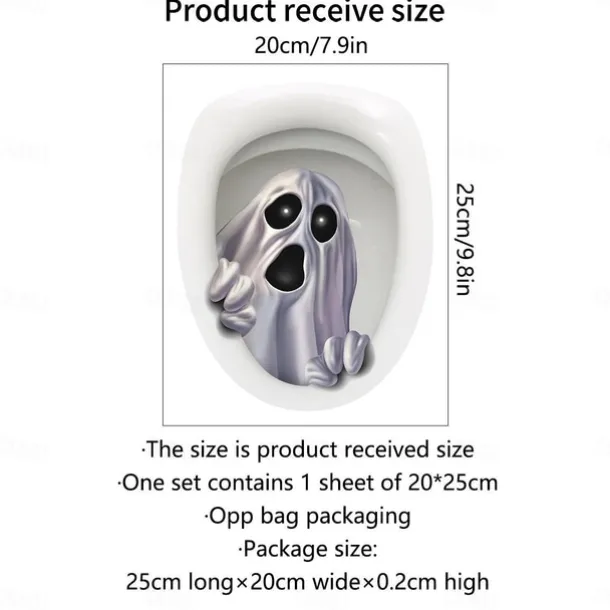 Halloween Wall Stickers, Pumpkin Holiday Decoration Background Wall Bathroom Toilet Stickers