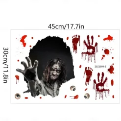 Halloween Wall Stickers, Pumpkin Holiday Decoration Background Wall Bathroom Toilet Stickers