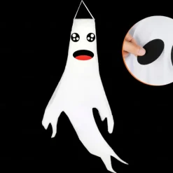 Halloween Windsock Flag 39 Inch Spooky Cartoon Flag Wind Socks Pumpkin Bat Ghost Monster Outdoor Hanging Decoration for Home Yard Patio Lawn Garden Tree Party Decoration