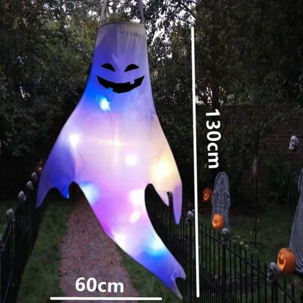 Halloween Windsock Flag 39 Inch Spooky Cartoon Flag Wind Socks Pumpkin Bat Ghost Monster Outdoor Hanging Decoration for Home Yard Patio Lawn Garden Tree Party Decoration