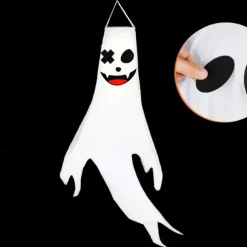 Halloween Windsock Flag 39 Inch Spooky Cartoon Flag Wind Socks Pumpkin Bat Ghost Monster Outdoor Hanging Decoration for Home Yard Patio Lawn Garden Tree Party Decoration