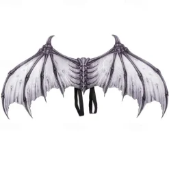 Halloween Wings Demon Bone Skeleton Folding Batpunk Fallen Angel Evil Festival Carnival Props Men and Women Halloween Carnival Ball Props Foldable Black and White Non woven Fabric Demon Bone Wings