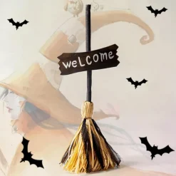 Halloween Witch Broom Prop Halloween Supplies,Decorations,with Music and Lights Photography Club Props Halloween Broomstick