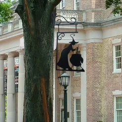 Halloween Witch Cauldron Silhouette Wall Decor - Outdoor Metal Witches Cauldron Wall Hanging Ornament, Halloween Scary Hanging Metal Wall Sign for Garden Party Decor