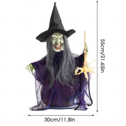 Halloween Witch Decorations, Halloween Witches Open Witch Figures Halloween Decorations Sound Active - Home Decor, Party Gift Supplies, Indoor Outdoor with Lighted Eyes