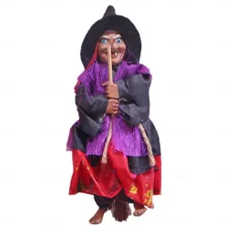 Halloween Witch Dolls Decoration Accessories Scary Figurines Prop Craft Ornaments Hanging Ghost Pendant for Garden Haunted House Bars Party Decor