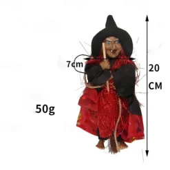 Halloween Witch Dolls Decoration Accessories Scary Figurines Prop Craft Ornaments Hanging Ghost Pendant for Garden Haunted House Bars Party Decor