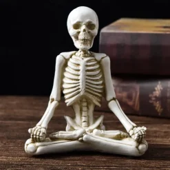 Halloween Yoga skeleton figure decoration with skull resin craft knickknacks
