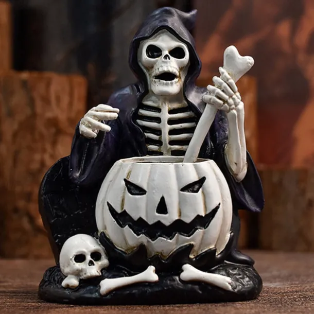 Halloween Yoga skeleton figure decoration with skull resin craft knickknacks