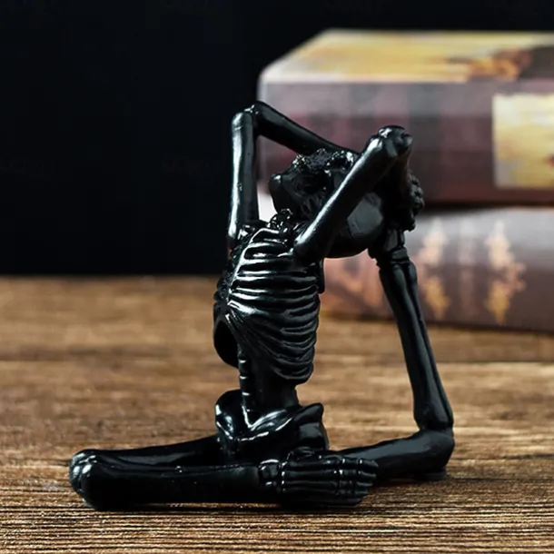 Halloween Yoga skeleton figure decoration with skull resin craft knickknacks