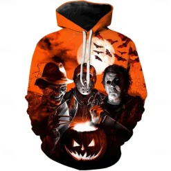 Halloween Zombie Hoodie Print 3D Front Pocket Graphic For Couple's Men's Women's Adults' Halloween Carnival Masquerade 3D Print Vacation Halloween