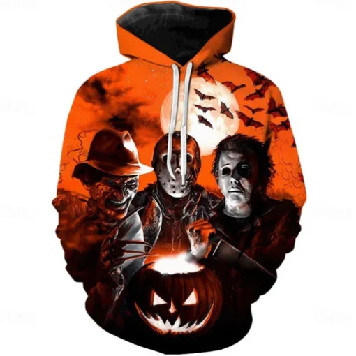 Halloween Zombie Hoodie Print 3D Front Pocket Graphic For Couple's Men's Women's Adults' Halloween Carnival Masquerade 3D Print Vacation Halloween