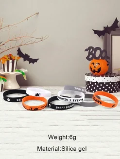Halloween-Themed Silicone Wristbands – Assorted Colors and Designs for Trick-or-Treat Parties, Events, and Gifts