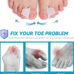 Hammer Toe Straightener Corrector - Toe Spacers Toe Separators for Bunion, Curled Toes, Hammertoes, Toe Corrector Toe Splint for Men and Women 6 Pack