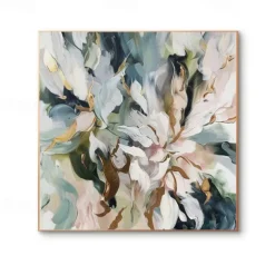 Hand Paint Large Original Flower Oil Painting on Canvas Abstract Flower Painting Boho Acrylic Floral Art Large Wall Art Modern Custom Living Room Decor No Frame