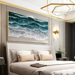 Hand painted 3D Textured Painting on Canvas handmade oil painting ocean Painting Sea Wave Painting artwork Wall Art painting Morden Art for Bedroom Wall Decor Fashion Art