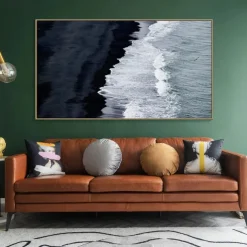 Hand painted 3D Textured Painting on Canvas handmade Blue ocean oil painting Minimalist Painting Sea Wave Painting Wabi-Sabi artwork Wall Art painting Morden Art Bedroom Wall Decor Fashion Art