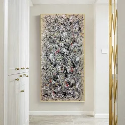 Hand Painted Jackson Pollock Canvas Bright Colorful Living Room Modern Wall Decor Abstract Art Mother's Day Gift Home Decor No Frame