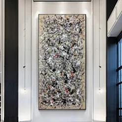 Hand Painted Jackson Pollock Canvas Bright Colorful Living Room Modern Wall Decor Abstract Art Mother's Day Gift Home Decor No Frame