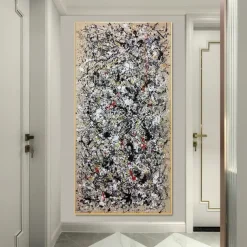 Hand Painted Jackson Pollock Canvas Bright Colorful Living Room Modern Wall Decor Abstract Art Mother's Day Gift Home Decor No Frame