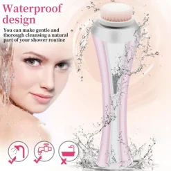 Handheld Facial Cleansing Brush With 4 Interchangeable Heads Lightweight Daily Cleansing Brush For Glowing Skin - Waterproof Facial Exfoliator