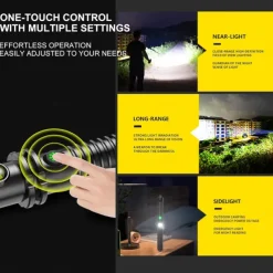 Handheld Flashlight Dual-Light Flashlight with COB Sidelight - USB Rechargeable, 6H Runtime, ABS Lightweight Body for Home, Camping & Emergencies