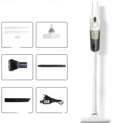 Handheld Wet & Dry Cordless Vacuum Cleaner Lightweight Household Stick Vacuum With Strong Suction Portable Rechargeable Handheld Vacuum For Hard Floor Stairs Sofa Home Car Outdoor Tents