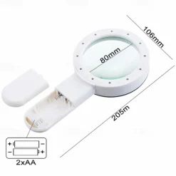 Handheld 10X Illuminated Magnifier Microscope Magnifying Glass Aid Reading for Seniors loupe Jewelry Repair Tool With LED