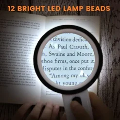 Handheld 10X Illuminated Magnifier Microscope Magnifying Glass Aid Reading for Seniors loupe Jewelry Repair Tool With LED