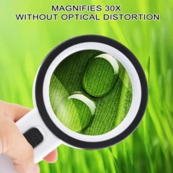 Handheld 10X Illuminated Magnifier Microscope Magnifying Glass Aid Reading for Seniors loupe Jewelry Repair Tool With LED