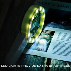 Handheld 10X Illuminated Magnifier Microscope Magnifying Glass Aid Reading for Seniors loupe Jewelry Repair Tool With LED