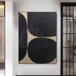 Handmade Black Wall Art Black oil painting hand painted wall art Wabi-Sabi oil painting Wall Art Black Abstract art Black wall decor Black Textured painting Wall Art ready to hang or canvas