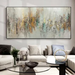 Handmade Oil Painting Canvas Wall Art Decoration Nordic Modern Abstract Texture Decorative Pictures for Living Room Home Decor Rolled Frameless Unstretched Painting