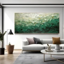 Handmade Oil Painting Canvas Wall Art Decoration Contemporary Green Abstract for Home Decor Rolled Frameless Unstretched Painting