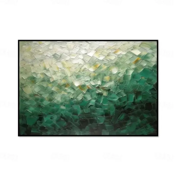 Handmade Oil Painting Canvas Wall Art Decoration Contemporary Green Abstract for Home Decor Rolled Frameless Unstretched Painting