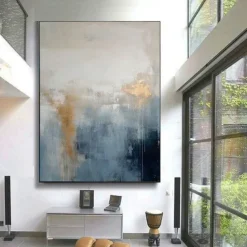 Handmade Oil PaintingCanvasWall Art DecorationAbstract Knife PaintingLandscape GreyFor Home Decor Rolled Frameless Unstressed Painting