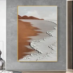 Handmade Sea Beach Oil Painting On Canvas Ocean Wave 3D Texture Wall Art Paintings Living Room Decor Hand Painted Custom Painting No Frame