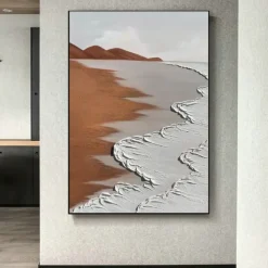 Handmade Sea Beach Oil Painting On Canvas Ocean Wave 3D Texture Wall Art Paintings Living Room Decor Hand Painted Custom Painting No Frame