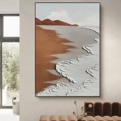 Handmade Sea Beach Oil Painting On Canvas Ocean Wave 3D Texture Wall Art Paintings Living Room Decor Hand Painted Custom Painting No Frame