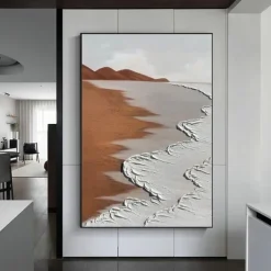 Handmade Sea Beach Oil Painting On Canvas Ocean Wave 3D Texture Wall Art Paintings Living Room Decor Hand Painted Custom Painting No Frame