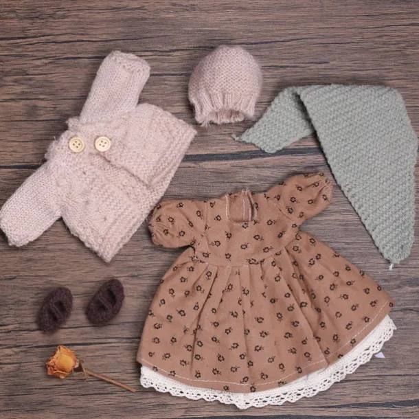 Handmade Waldorf Doll Clothes Set for 12 inch Doll Handmade Muppet Doll for Christmas Gifts