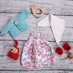 Handmade Waldorf Doll Clothes Set for 12 inch Doll Handmade Muppet Doll for Christmas Gifts